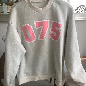 Women’s Gray Sweatshirt with Pink Numbers (Oversized fit)